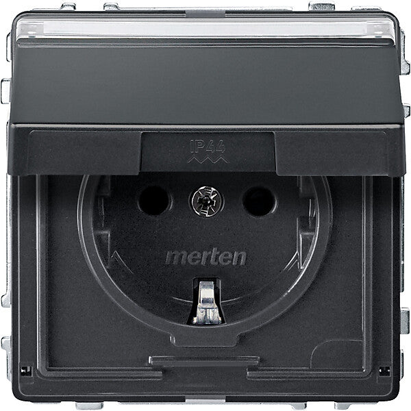 Merten SCHUKO-Steckdose anth Klappd.Schriftfeld MEG2312-7214
